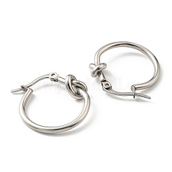 Non-Tarnish 304 Stainless Steel Knot Hoop Earrings&nbsp;EJEW-F319-06P