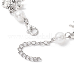 Ocean Series Alloy Shape Shell & Starfish Link Bracelets&nbsp;BJEW-JB11840-01