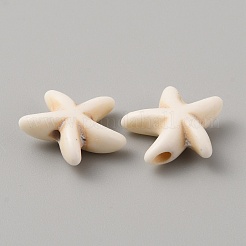 合成ハウライトビーズ  ジュエリー作りのための  ヒトデ  13.5x13.5x5mm  穴：1.4mm&nbsp;G-WH0026-29A