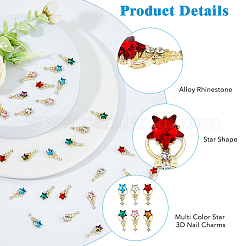 30Pcs 6 Colors Alloy Rhinestone Cabochons&nbsp;MRMJ-HY0001-25
