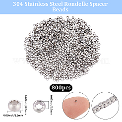 800Pcs 304 Stainless Steel Spacer Beads&nbsp;STAS-BBC0009-76A