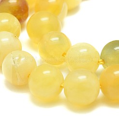 天然石イエローオパールビーズ連売り  ラウンド  グレードA  8mm  穴：0.8mm  約50個/連  15.35インチ（39cm）&nbsp;G-F674-07A-8mm