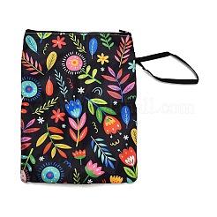 Flower Print Polyester Zipper Book Covers&nbsp;AJEW-Z051-03C