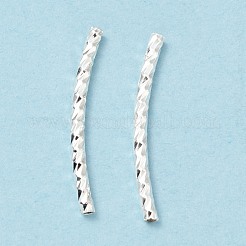 Rack Plating Brass Curved Tube Beads&nbsp;KK-WH0061-02A-S