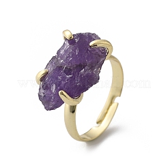 Natural Amethyst Finger Rings&nbsp;RJEW-B122-01G-02