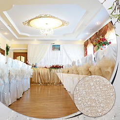 スパンコールポリエステルレース生地  DIY 衣類アクセサリー  フローラルホワイト  130x0.05cm&nbsp;DIY-WH0622-147A