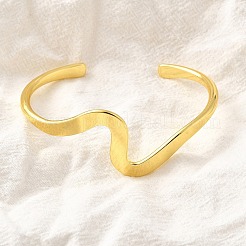 Brass Cuff Bangles for Women&nbsp;BJEW-F498-06G
