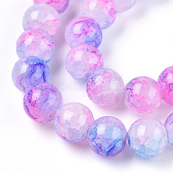 Baking Paint Crackle Glass Bead Strands&nbsp;DGLA-Q023-8mm-YS55