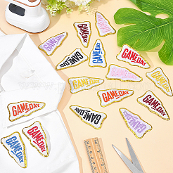 16Pcs 8 Colors Game Day Polyester Computerized Embroidery Cloth Iron on/Sew on Patches&nbsp;DIY-ME0001-93
