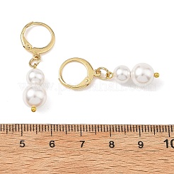 シェルパールレバーバックドロップピアス  304ステンレススチールイヤリング金具付き  ゴールドカラー  混合図形  30~40x6.5~10mm&nbsp;EJEW-JE07290