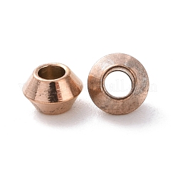 イオンプレーティング（IP）202ステンレスビーズ  ロンデル  ローズゴールド  4x2.5mm  穴：1.5mm&nbsp;STAS-O091-A-06RG