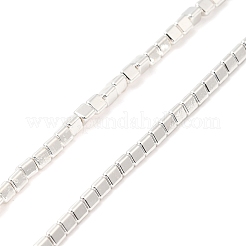合成磁気無しヘマタイトビーズ連売り  三角形  銀メッキ  3x2.5x2.7mm  穴：0.8mm  約133個/連  16.30''（41.4センチメートル）&nbsp;G-E602-09C