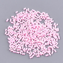 手作りのポリマークレイスプリンクルビーズ  フェイクフードクラフト  穴がない  コラム  ピンク  2~6x1.5mm&nbsp;CLAY-T015-22O