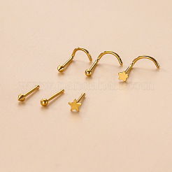 316l サージカルステンレススチール フィッシュテール ノーズリング  ゴールドカラー  コーン  7mm  ピン：0.8mm&nbsp;WG6A6FF-04