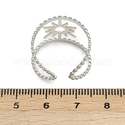 304ステンレススチールカフリング  太陽  イオンプレーティング（ip）  ゴールデン·ステンレス鋼色  16.5mm&nbsp;RJEW-H254-01GP