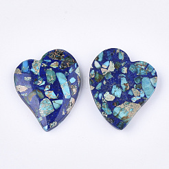Assembled Synthetic Imperial Jasper and Natural Lapis Lazuli Pendants&nbsp;G-S329-053
