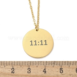 304 Stainless Steel Number 11:11 Pendant Necklaces&nbsp;LS-NJEW-NH0002-01G-05