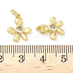 Brass Micro Pave Cubic Zirconia Pendants&nbsp;KK-Z120-56B-G