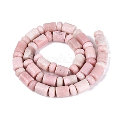 天然石ピンクオパールビーズ連売り  バレル＆ロンデル  8x10mm  穴：0.9~1.2mm  約50~52個/連  14.57~15.35インチ（37~39cm）  ロンデル：8x4.5~5mm&nbsp;G-Q616-09M