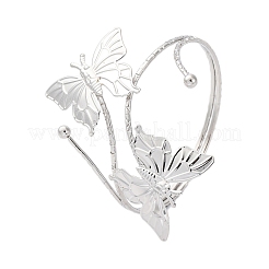 Butterfly Alloy Arm Cuff Bangles for Girl Women&nbsp;LS-AJEW-A063-01H-P