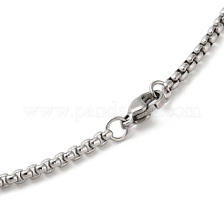 変色しないクロスペンダントネックレス  201ステンレススチールボックスチェーンネックレス  ステンレス鋼色  23.82インチ（60.5cm）&nbsp;NJEW-A023-06P
