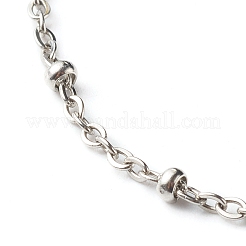 Tarnish Resistant 304 Stainless Steel Paperclip & Satellite Chains Bracelet Set&nbsp;X-BJEW-JB06524
