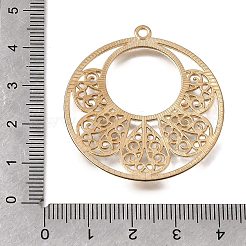 中空合金エナメルペンダント  フラットラウンドのチャーム  ゴールドカラー  41x38x1.5mm  穴：2mm&nbsp;FIND-C097-07A-G
