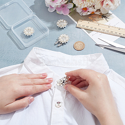 Flower Alloy Rhinestone Cufflinks&nbsp;HJEW-NB00200