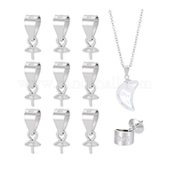 10Pcs Rhodium Plated 925 Sterling Silver Peg Bails&nbsp;STER-PH0004-56