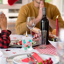 クリスマスの花瓶詰め物  緑と赤のプラスチックパールビーズのクリスマス花瓶詰め物  カラフル  ギフト：11x11x11mm&nbsp;AJEW-WH0479-67