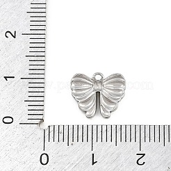 304ステンレススチールチャーム  ちょう結びのチャーム  ステンレス鋼色  10x12x2.5mm  穴：1mm&nbsp;SA-CBA31B1-06P