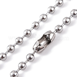 Non-Tarnish 304 Stainless Steel Ball Chain Necklaces for Women&nbsp;NJEW-G135-01D-P