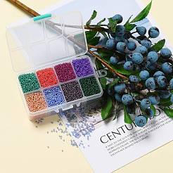 FGB 200G 8 Colors 12/0 Grade A Round Glass Seed Beads&nbsp;SEED-JP0010-08-2mm