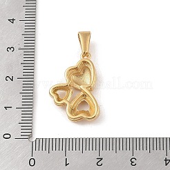 PVD真空メッキ304ステンレスペンダント  ハートチャーム  ゴールドカラー  21.5x16x3.5mm  穴：6x3mm&nbsp;STAS-R232-14F-G