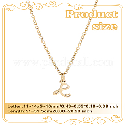 1pc 304 Stainless Steel Letter Pendant Necklaces&nbsp;NJEW-LP0001-39R-G