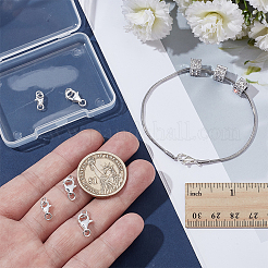6個、3つのスタイル、925つのスターリングシルバーのロブスタークロウクラスプ  丸カン付き  銀  8~11x5~7x2.5~4mm  穴：3mmと4mm  2個/スタイル&nbsp;STER-ME0001-16
