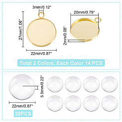 DIY Flat Round Blank Pendant Making Kit&nbsp;DIY-UN0004-82