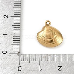 オーシャン 304 ステンレススチール チャーム  ゴールドカラー  ハマグリ  14x13x4mm  穴：1mm&nbsp;STAS-P390-01B-G