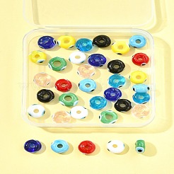 36Pcs 9 Colors Handmade Evil Eye Lampwork Beads&nbsp;LAMP-FS0001-23