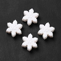 不透明なアクリルビーズ  クリスマススノーフレーク  ホワイト  14.5x13x6mm  穴：4mm&nbsp;X-MACR-J123-07