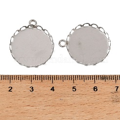 304 Stainless Steel Pendant Cabochon Settings&nbsp;STAS-NH0003-02P-02