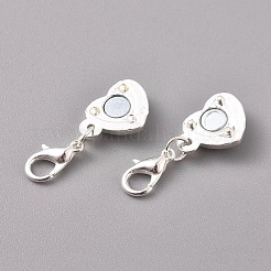 Alloy Rhinestone Magnetic Clasps&nbsp;ALRI-TAC0001-02S