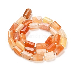 天然レッドボツワナアゲートビーズ連売り  シードビーズで  ファセット列  9~11x6~7.5x6~7.5mm  穴：1.2mm  約30個/連  15.16~15.55インチ（38.5~39.5cm）&nbsp;G-G068-A18-01
