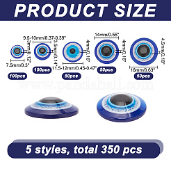 350Pcs 5 Styles Craft Resin Doll Eyes&nbsp;DIY-AR0003-15