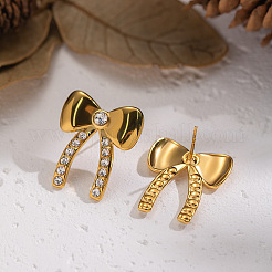 304 Stainless Steel Bowknot Stud Earrings&nbsp;AI2974