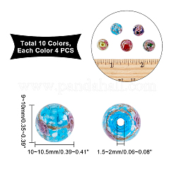 40Pcs 10 Colors Handmade Gold Sand Lampwork Beads&nbsp;LAMP-CA0001-06