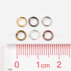 1箱6色の鉄製オープン丸カン  ラウンド  ミックスカラー  21ゲージ  5x0.7mm  内径：3.6mm  約2300個/箱&nbsp;IFIN-JP0012-5mm