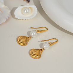 Stainless Steel Shell Shape Dangle Earrings&nbsp;UP3582