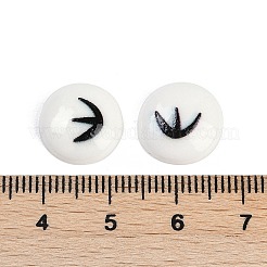 白と黒のフラットラウンドい漫画の樹脂カボション  矢印  13x4mm&nbsp;LS-CRES-Q009-01B