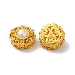 Rack Plating Hollow Brass Cubic Zirconia Beads&nbsp;KK-K381-21B-MG